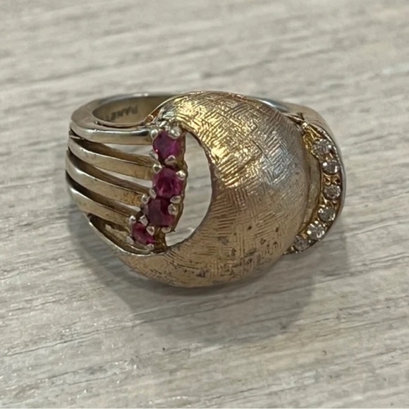 Vintage Panetta Ruby and Diamond Ring